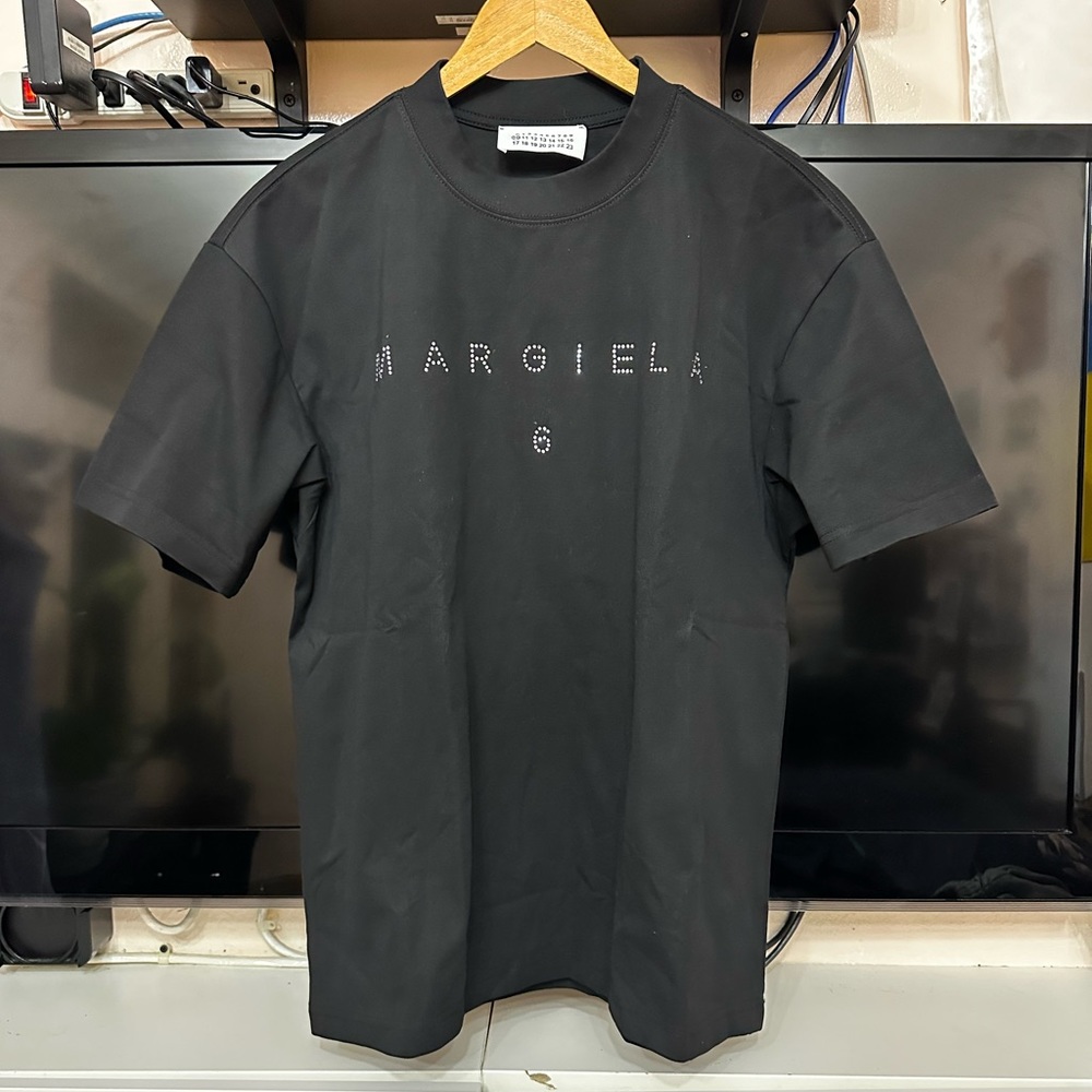 MM6 MAISON MARGIELA Black Studded Logo T-Shirt